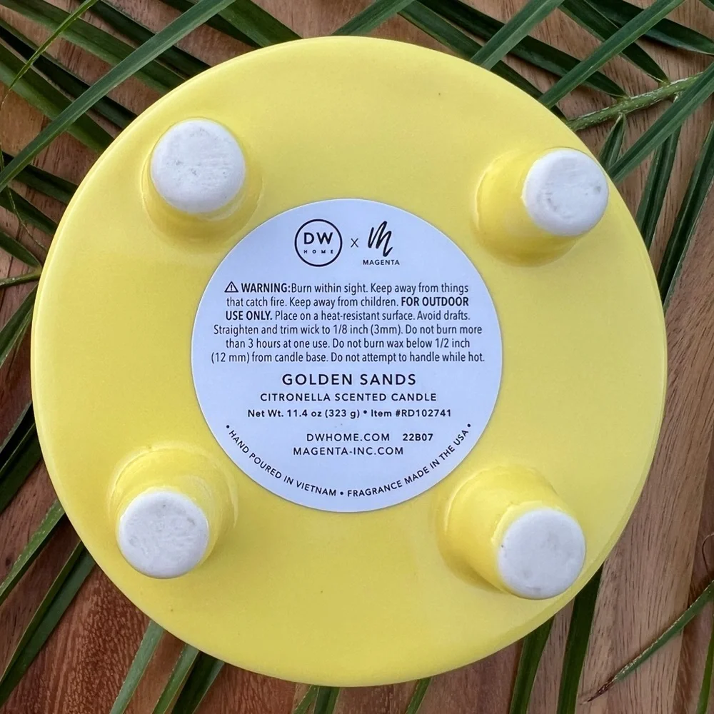 ❌SOLD❌ Rae Dunn NWT SUNSHINE Golden Sands Citronella Outdoor Candle Yellow11.4oz - Picture 5 of 10